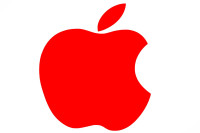 Наклейка логотип APPLE (14х12, червона) (# 0467)