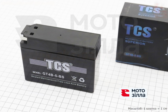 Акумулятор 12V GT4B-5-BS (Розмір: 115x39x87 mm) "таблетка" TCS