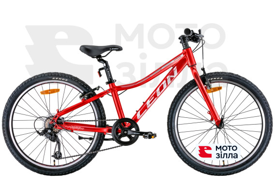 Велосипед 24" Leon JUNIOR Vbr 2022 (червоний з сірим)