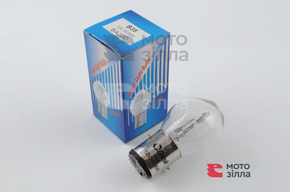 Лампа BA20D (2 уса)   12V 25W/25W   (груша)   QLINK