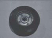 Колесо для тачек и платформ (литая резина)   (125/37,5- 50mm, под ось 10mm, 4 болта)   MRHD