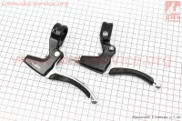 Тормозные ручки V-brake с резиновыми вставками, алюминиевые, черно-серые HJ-330AD ALHONGA 411187