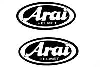 Наклейка логотип ARAI (9x4, 5см, чорна) (1871)