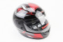 Шлем закрытый 825-3 S- ЧЕРНЫЙ с рисунком красно-серым (возможны дефекты покраски)