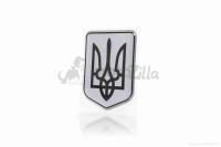 Наклейка  Герб Украины серебро (55-45mm) силикон