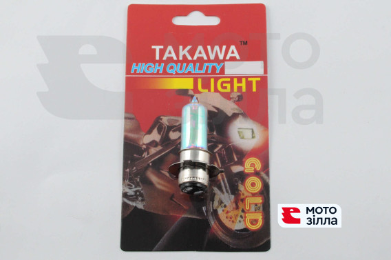 Лампа P15D-25-3 (3 вуса) 12V 50W / 50W (хамелеон райдужний) (блістер) TAKAWA (mod: A)