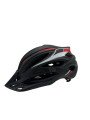 Шлем защитный черный с красным и белым с козырьком и габаритным фонарем размер: L TTG