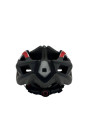 Шлем защитный черный с красным и белым с козырьком и габаритным фонарем размер: L TTG
