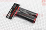 Ручки керма 130мм із затиском Lock-On з двох сторін, чорно-червоні TPE-093