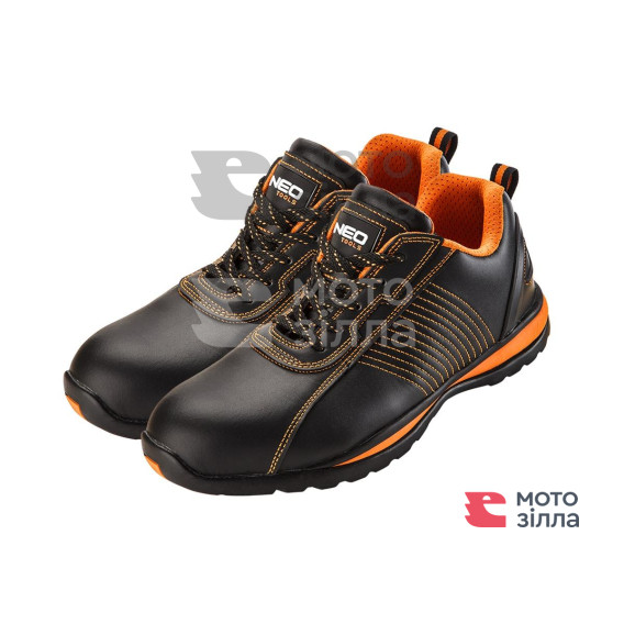 Кроссовки рабочие Neo Tools, кожа, стальной подносок, SB SRA, СЕ, р.42(28см), черно-оранжевый