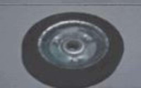 Колесо для тачек и платформ (литая резина)   (160/40- 80mm, под ось 15mm, 3 болта)   MRHD
