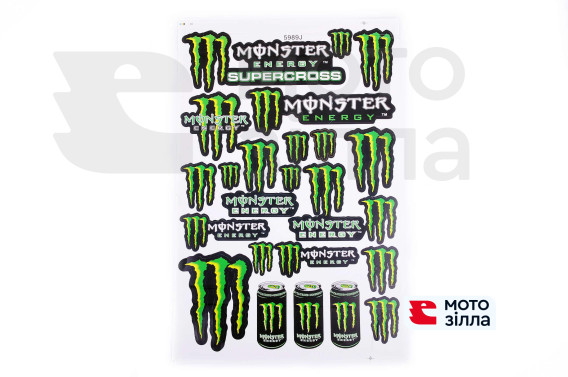 Наклейки (набір) спонсор MONSTER ENERGY (30х45см) (5989J)