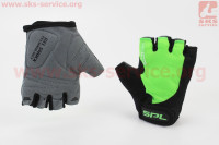 Перчатки без пальцев XS черно-салатовые, с гелевыми вставками под ладонь SBG-1457