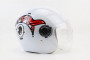 Шлем детский открытый Т68 - БЕЛЫЙ с рисунком красно-черно-белым RUITO 360064