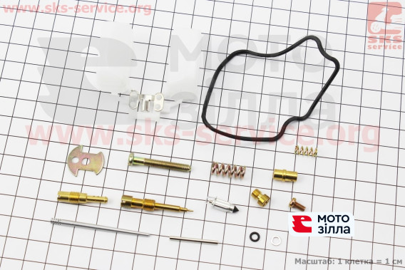 Ремонтный к-кт карбюратора 150сс, 15 деталей+поплавок, тип 2