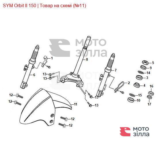 Крило переднє (колір: синій) SYM Orbit 61100-AAA-0000-BP