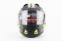 Шлем модуляр, закрытый с откидным подбородком + откидные очки BLD-162 Размер: L (59-60см), ЧЕРНЫЙ матовый с салатово-серым рисунком BLD