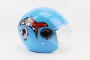 Шлем детский открытый Т68 - СИНИЙ с рисунком красно-бело-черным RUITO 360067