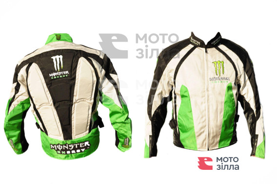 Мотокуртка   MONSTER ENERGY   (текстиль) (mod:1, size:XL, зеленая)