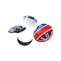 Шлем открытый глянцевый + очки X8 Британия