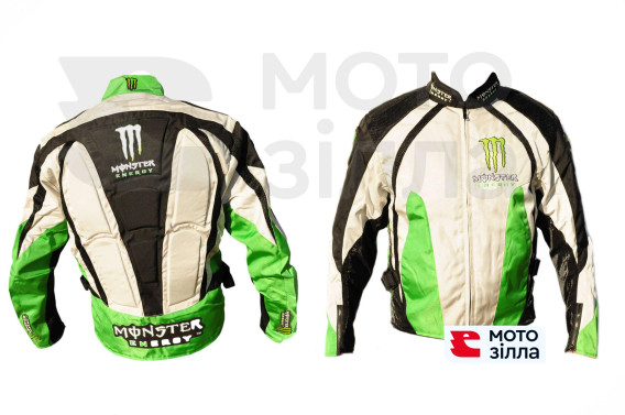 Мотокуртка   MONSTER ENERGY   (текстиль) (mod:1, size:XXL, зеленая)